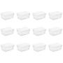 Sterilite 16448012 16 Quart/15 Liter Storage Box, White Lid with Clear Base, 12-Pack