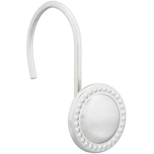 AmazonBasics Shower Curtain Hooks - Beaded Circle, Nickel