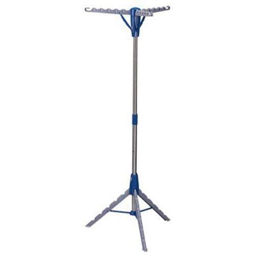 Household Essentials 5009-1 Collapsible Portable Indoor Tripod Clothes Drying Rack for Hanging Laundry | Silver and Blue Household Essentials 5009-1 Collapsible Portable Indoor Tripod Clothes Drying Rack for Hanging Laundry | Silver and Blue