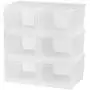 IRIS USA, Inc. NSSB-H Front Entry Stackable Shoe Box, Tall, Pearl