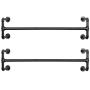 SONGMICS Wall-Mounted Clothes Rack, Set of 2, Industrial Pipe Clothes Hanging Bar, Space-Saving, 43.3 x 11.8 x 11.5 Inches, Holds up to 132 lb, Easy Assembly, for Small Space, Black UHSR64BK-02
