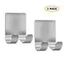 Razor Holder Shaver Hook Hanger Stand(2 Pack) Self Adhesive Stainless Steel Heavy Duty Utility Storage Hook,Shower Hook for Razor,Bathroom Kitchen Organizer for Plug Robe Towel Loofah Bathrobe Coat