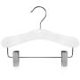 HANGERWORLD 12 White 9.8inch Wooden Kids Coat Clothes Garment Clip Hangers Baby Toddler