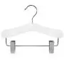 HANGERWORLD 12 White 9.8inch Wooden Kids Coat Clothes Garment Clip Hangers Baby Toddler