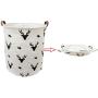 BOOHIT Cotton Fabric Storage Bin,Collapsible Laundry Basket-Waterproof Large Storage Baskets,Toy Organizer,Home Decor (Deer Head)