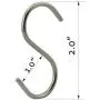 RuiLing 24-Pack 2 Inch S Shaped Hanging Hooks, Heavy-Duty Genuine Solid Polished Stainless Steel,for Jewelry, Key Ring,Kitchen Spoon Pot Multiple uses