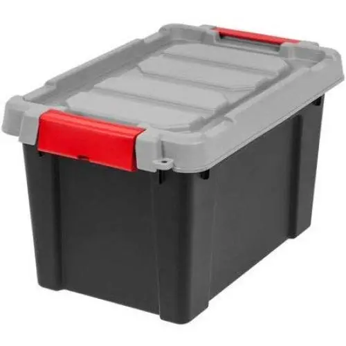 5 Gallon Store-It-All Tote, Black IRIS USA, 4 Pack 5 Gallon Store-It-All Tote, Black IRIS USA, 4 Pack
