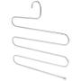 5pcs Stainless Steel Clothes Hanger Multifunction S-Type 5 Layers Pants Trousers Clothing Hanging Rack Closet Belt