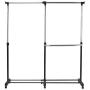 Extendable Storage LaundryCloset Stick Hanger Rolling Clothes Holder Rack Adjustable Drying