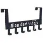 PROGLEAM Holder & Hook, Nice Day Creative Carbon Steel Over The Door Hooks Clothes Coat Hat Towel Hanger Wall Hook, Black PROGLEAM Holder & Hook, Nice Day Creative Carbon Steel Over The Door Hooks Clothes Coat Hat Towel Hanger Wall Hook, Black