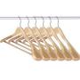 Oak Leaf Coat Hangers, 6-Pack Wood Clothes Hangers with Extra Wide Shoulder for Heavy Coat, Sweater, Trousers, Natural Finish Oak Leaf Coat Hangers, 6-Pack Wood Clothes Hangers with Extra Wide Shoulder for Heavy Coat, Sweater, Trousers, Natural Finish
