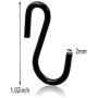 LeonBach 200 Pcs 1'' Small S Hooks, Black S Hooks Mini Ornament Hooks Jewelry S Hooks Mini S Hooks Small Hooks for Hanging