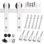 SMARTSTANDARD 6.6ft Nickel Brushed Heavy Duty Sliding Barn Door Hardware Kit, Single Rail, Silver, Super Smoothly and Quietly, Simple and Easy to Install, Fit 36"-40" Wide DoorPanel (I Shape Hanger) SMARTSTANDARD 6.6ft Nickel Brushed Heavy Duty Sliding Barn Door Hardware Kit, Single Rail, Silver, Super Smoothly and Quietly, Simple and Easy to Install, Fit 36"-40" Wide DoorPanel (I Shape Hanger)