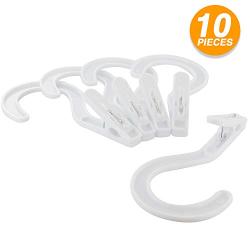 RamPro Super Strong Plastic Laundry Hanger Hooks Clothes Pins Portable Hanging Dry Clips Multi Use Hook Ideal for Home Workshop Travel 10 Pisces