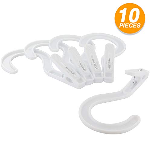 RamPro Super Strong Plastic Laundry Hanger Hooks Clothes Pins Portable Hanging Dry Clips Multi Use Hook Ideal for Home Workshop Travel 10 Pisces