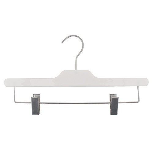 NAHANCO 91014RC50HU Premium Acrylic, High Gloss, Skirt Pant Hanger, 14inches, White (Pack of 12)