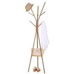 Cxjff Floor Standing Coat Rack Clothes Hat Stand Hanger Hooks Steel Modern, 3 Colors Available, 45x45x180CM (Color : Coffee)