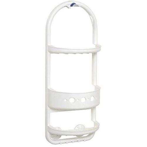 Plastic Shower Head Caddy Hanger Shampoo Razor Soap Dish Towel Wash Cloth Rack