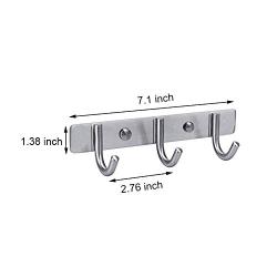 TOGU Wall Mounted Coat Hooks,3 Hooks Heavy Duty Stainless Steel Coat Robe Hat Clothes Towel Hook Hanger Rack,Brushed Stainless Steel Finish,1 Pack