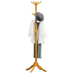 Home Decor Wooden Coat Rack Stand 12 Hooks Clothes Stand Tree Stylish Wooden Hat Coat Rail Stand Rack Clothes Jacket Storage Hanger Organiser Coat Hook Wall Rack Multipurpose