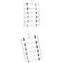 LOVIVER 2/Set Skirt Hangers 6 Tier Pants Hanger with Adjustable Clips Durable Metal Pant Hangers Space Saving for Pants Skirts Clothes and More -Black & Blue