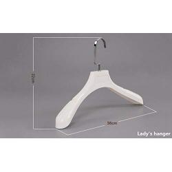 8pcs 38cm Thick Wide Shoulder White Plastic Clothes Hanger for Coats Garment and Fur