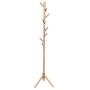 Coat Rack 8 Hooks Wooden Coat Rack Free Standing Entryway Natural Sturdy Wood Tree Coat Rack Stand Hanger Holder for Clothes/Scarves/Handbags for Office/Living Room/Bathroom (Khaki)