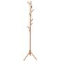 Coat Rack 8 Hooks Wooden Coat Rack Free Standing Entryway Natural Sturdy Wood Tree Coat Rack Stand Hanger Holder for Clothes/Scarves/Handbags for Office/Living Room/Bathroom (Khaki)