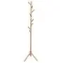 Coat Rack 8 Hooks Wooden Coat Rack Free Standing Entryway Natural Sturdy Wood Tree Coat Rack Stand Hanger Holder for Clothes/Scarves/Handbags for Office/Living Room/Bathroom (Khaki)