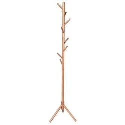 Ellymi Sturdy Iron Art Coat Rack, Hat Jacket Stand Tree Holder Hanger Wood Color Triangle Base Entryway Hall Tree Coat Tree for Hat Clothes Purse Scarves Handbags 50x50x175cm Simple Clothes Rack