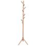 Ellymi Sturdy Iron Art Coat Rack, Hat Jacket Stand Tree Holder Hanger Wood Color Triangle Base Entryway Hall Tree Coat Tree for Hat Clothes Purse Scarves Handbags 50x50x175cm Simple Clothes Rack