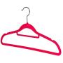 BriaUSA Velvet Coat Clothes Hangers Multi-Purpose Set of 10 Dark Pink Notched Shoulders, Tie Bar & Swivel Hooks