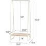IRIS Metal Garment Rack with Wood Shelf, White and Light Brown