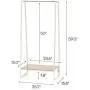 IRIS Metal Garment Rack with Wood Shelf, White and Light Brown IRIS Metal Garment Rack with Wood Shelf, White and Light Brown