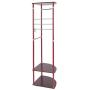 C-Easy Industrial Coat Rack ? Floor Clothes Rack Hanger Standing Garment Rack Hat Hanging Stand Holder with 2 Tier Storage Rack ? Easy Assembly, Red Walnut