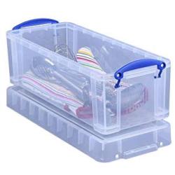 Really Useful Boxes Plastic Storage Box, 6.5 Liters, 17 1/2" x 7" x 6 1/4", Clear