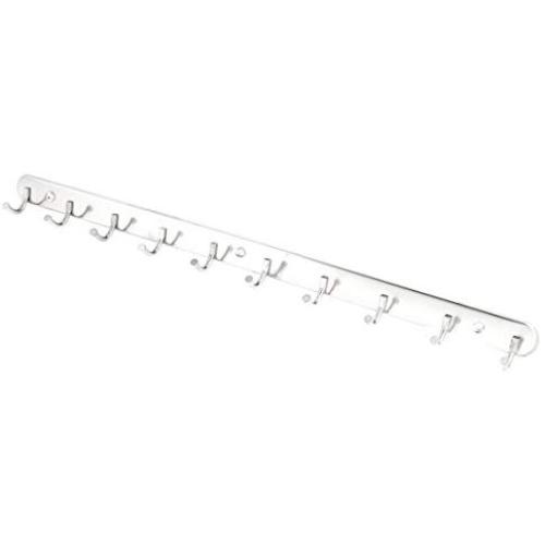 uxcell Coat Hat Clothes Holder 10 Hooks Wall Mount Hook Rack Hanger 66cm Long