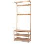 Floor Standing Hat and Coat Rack Clothes Hat Tree Stand Hanger Simple Hall Shoe Rack Combination Living Room GAOFENG (Color : Natural, Size : 90cm)