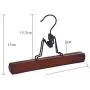 Kathleen0 Clothes Hanger No Trace Wardrobe Hotel Solid Wood Space Saving Closet Hanging Storage Home Trouser Skirts Clip Type Drying Rack Non Slip(Light Wine Red)