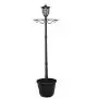 7 Tall Kenwick Solar Lamp Post and Planter with Plants Hanger, Amber and White LEDs, Brown, Outdoor Lighting