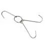 TinaWood 3 PCS 9.4" Stainless Steel Double Meat Hooks Roast Duck Bacon Shop Hook BBQ Grill Hanger Cooking Tools Accessories