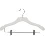 The Great American Hanger Company Wooden Combo White Finish Hanger with Clips and Notches (Box of 25)