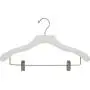 The Great American Hanger Company Wooden Combo White Finish Hanger with Clips and Notches (Box of 25) The Great American Hanger Company Wooden Combo White Finish Hanger with Clips and Notches (Box of 25)
