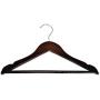 Pillowtex Childrens Wood Top Closet Clothes Hangers w/Bar - Set of 50 Walnut Finish Hangers