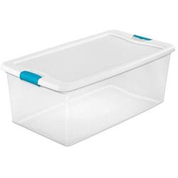 Sterilite 1499 106-Quart Clear Latching Stacking Storage Box, 12 Pack