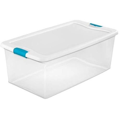 STERILITE 106 Qt. Stackable Storage Boxes Container (4 Pack) + 64 Qt Boxes (6 Pack)