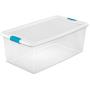 STERILITE 106 Qt. Stackable Storage Boxes Container (4 Pack) + 64 Qt Boxes (6 Pack)