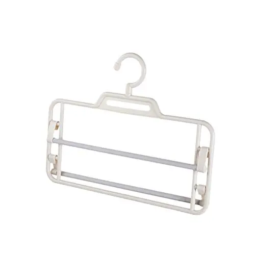 TOPBATHY Multifunctional Clothes Pants Hangers Multi Layers Swing Arm Metal Slack Hangers Organizer Closet Jeans Trousers Scarves