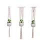 Flosky 3pcs/Set Handmade Macrame Plant Hanger Indoor Outdoor Rope Hanging Basket Net