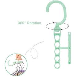 10pcs Random Color Hangers for Clothes Windproof Hanger Fixed Holder Buckle Household Anti-Slip Clothes Hanger Plastic 5 Circle Hanger